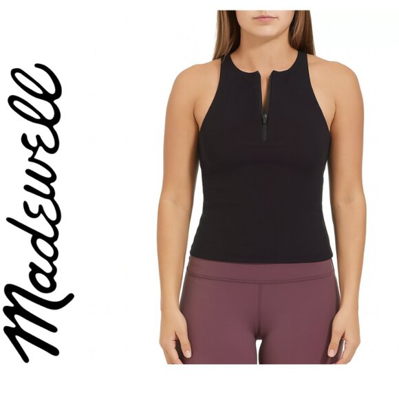 Madewell Black Zip-Front Sleeveless Tank – Minimalist Chic size S - Picture 2 of 9